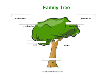 Colorful 3 Generation Family Tree OpenOffice Template