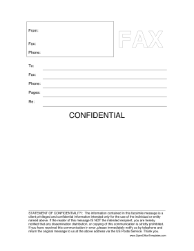 Confidential Fax Cover Sheet OpenOffice Template