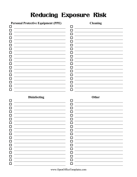 Exposure Prevention Checklist OpenOffice Template