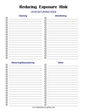 Exposure Prevention Home OpenOffice Template