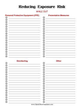 Exposure Prevention While Out OpenOffice Template