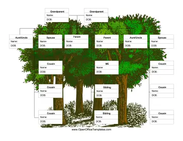 Extended Family Tree OpenOffice Template