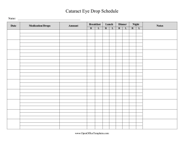 Eye Drops For Cataracts OpenOffice Template