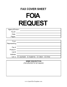 FOIA Request Fax OpenOffice Template