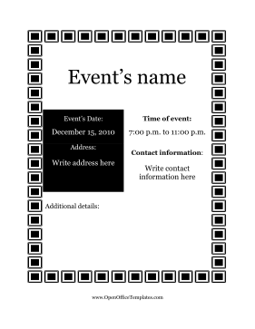 Flyer for Events OpenOffice Template