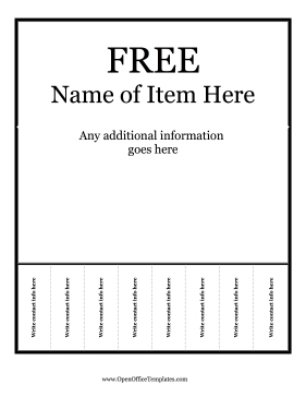 Flyer for Free Item OpenOffice Template
