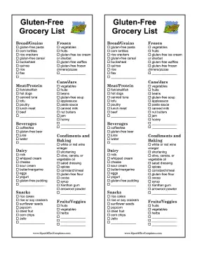 Gluten-Free Shopping List OpenOffice Template