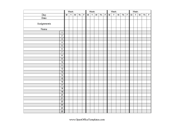 Grading Paper Horizontal OpenOffice Template