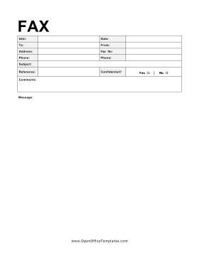 Gray Fax Coversheet OpenOffice Template