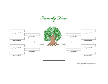 Illustrated 4-Generation Family Tree OpenOffice Template