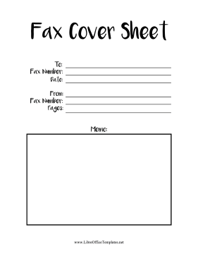 Informal Fax Cover Sheet OpenOffice Template