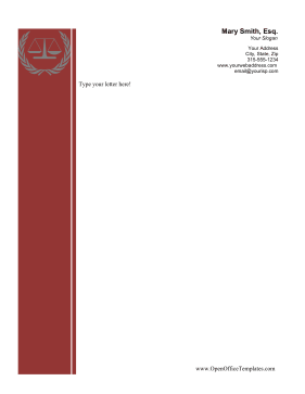 Law Letterhead OpenOffice Template