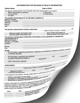 Medical Release Form OpenOffice Template
