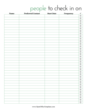 People To Check In On OpenOffice Template