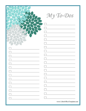 Pretty Flowers To Do List OpenOffice Template