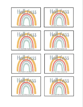 Rainbow Hall Pass OpenOffice Template