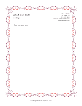 Red Scribble Border OpenOffice Template