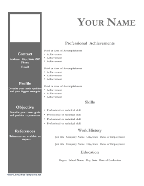 Resume With Photo Option OpenOffice Template