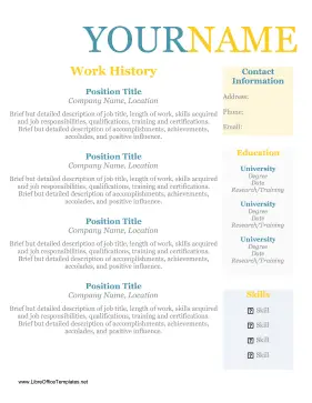 Resume Without Dates OpenOffice Template