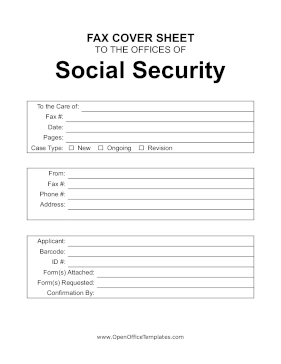 Social Security Case Fax OpenOffice Template