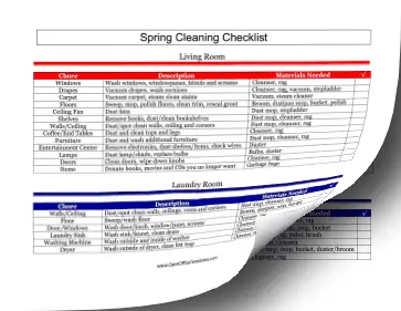 Spring Cleaning Checklist OpenOffice Template