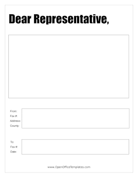 State Representative Fax OpenOffice Template