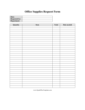 Supply Request OpenOffice Template