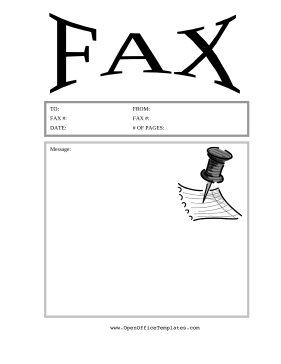 Thumbtack Fax Cover Sheet OpenOffice Template
