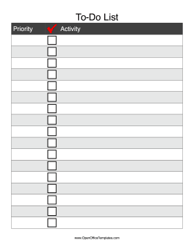 To Do Checklist OpenOffice Template