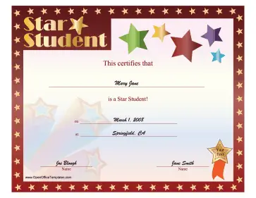 Top Pupil Certificate OpenOffice Template