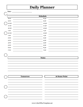 Two-Day Planner OpenOffice Template