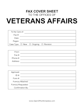 Veterans Offices Fax OpenOffice Template