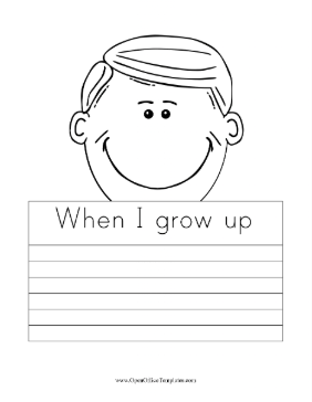 When I Grow Up Worksheet Boy OpenOffice Template