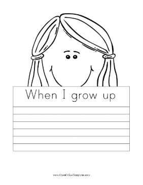 When I Grow Up Worksheet Girl OpenOffice Template