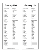 2-Column Basic Shopping List