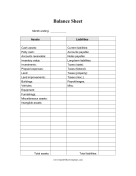 Blank Balance Sheet
