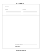 Budget Estimate Form