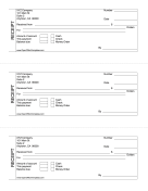 Cash Receipt 3-per-Page