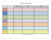 Colorful 7-Day Exercise Log