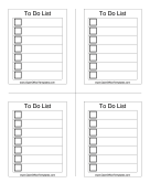 Four Small To Do List