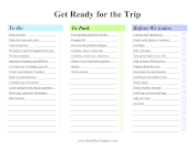 Get Ready For The Trip List OpenOffice Template