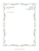 Green Vines Border OpenOffice Template