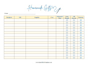 Handmade Gifts Log