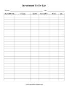 Investments Log