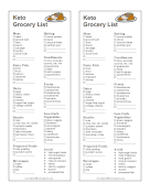 Keto Diet Shopping List OpenOffice Template