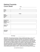 Medical Facsimile Cover Sheet