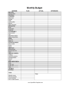 Month Budget Planner