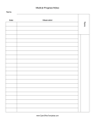 Patient Progress Form