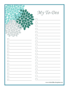 Pretty Flowers To Do List