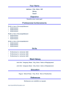 Professional Resume